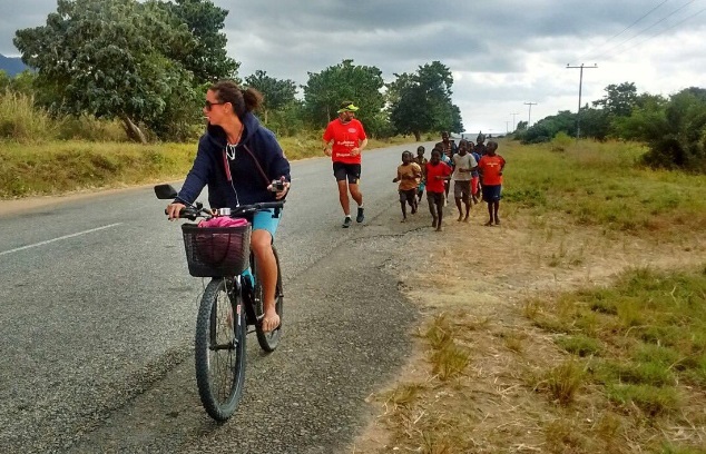 brendan rendall with emma timms and malawi children